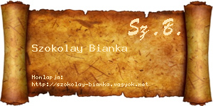 Szokolay Bianka névjegykártya